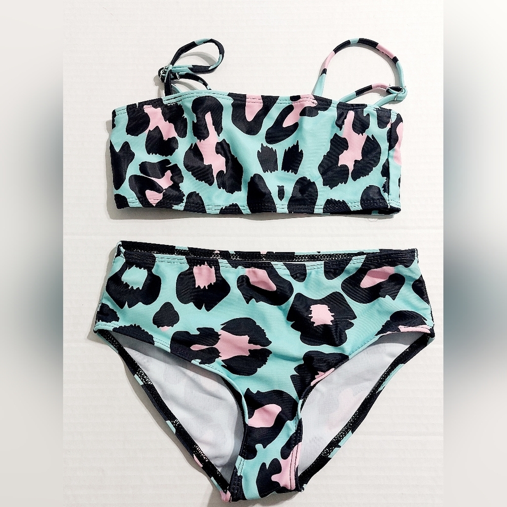 Summer Swimsuit Toddler‎ Leopard Prints 2 Piece Swimwear Bikini Set 110